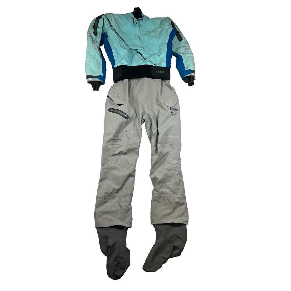 Kokatat Meridian GORE-TEX Pro Womens Small Dry Suit Blue Grey Nice Condition
